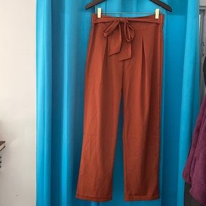 SHEIN women’s beautiful rust pleated pants, very versatile!